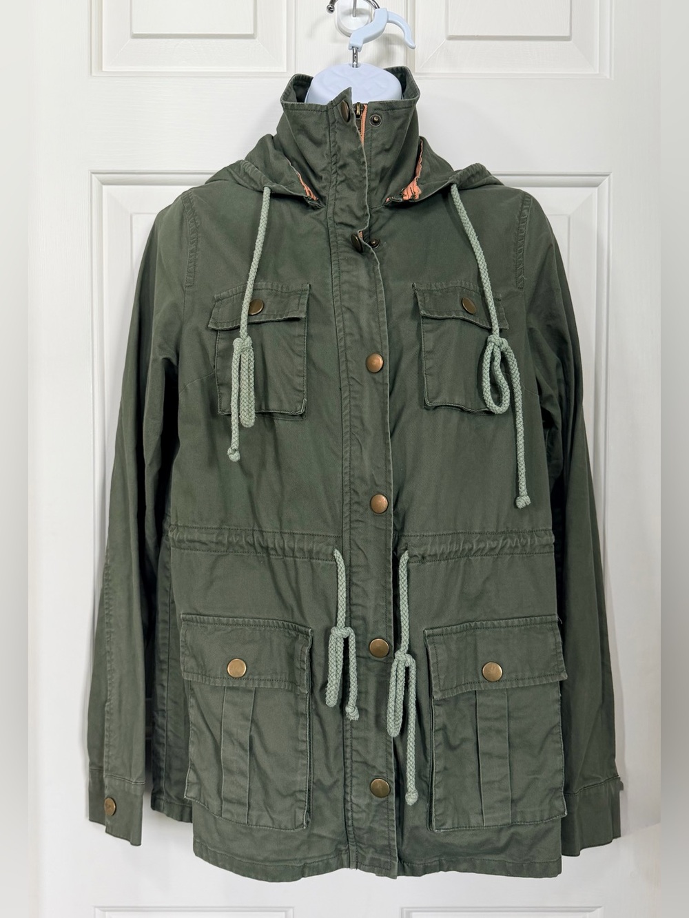 Market & Spruce Olive Green Women's Utility Jacket with Hood
